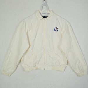 Polo Sport Ralph Lauren Tennis Windbreaker Jacket Cream White Logo‎ Size M